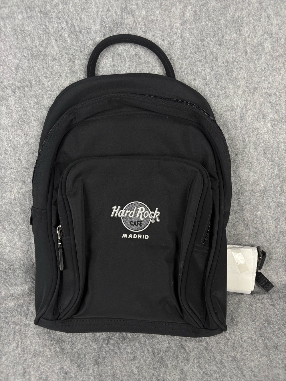 Hard Rock Cafe Madrid Black Mini Backpack Travel Bag Embroidered Logo